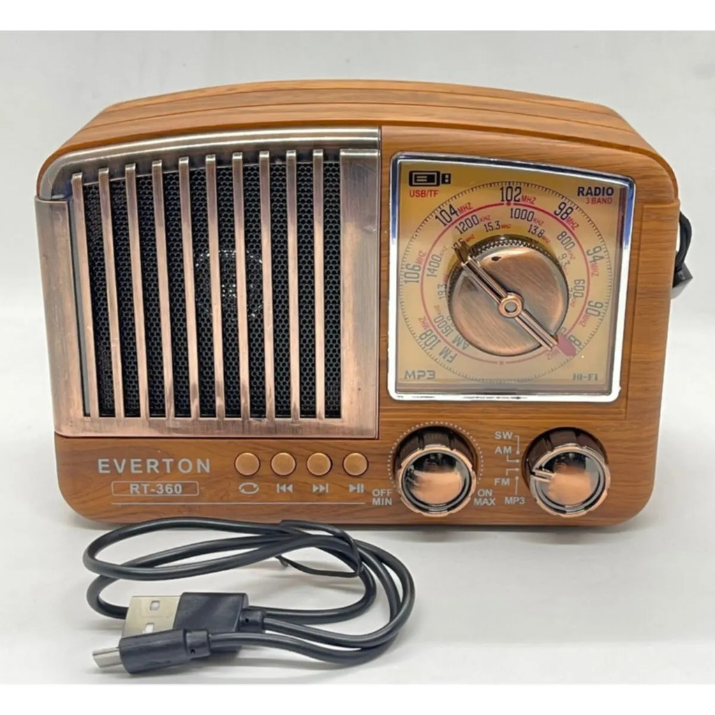 Nostaljik Bluetoothlu RT-360 USB / Sd / Radyo Müzik Kutusu Alarmlı Saatler & Radyolar Fiyatı
