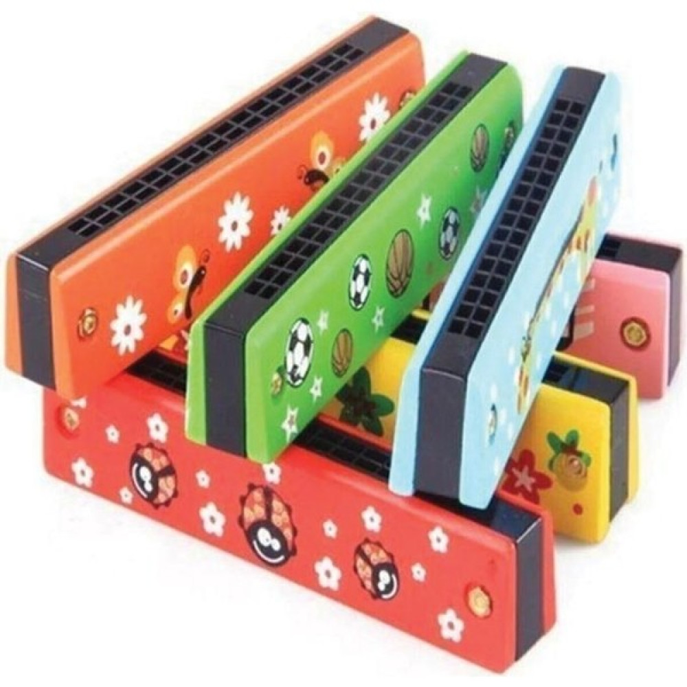 Nostaljik Lezzetler Ahşap Mızıka Renkli Desenli Çocuk Mızıka – Renkli Mızıka – 16 Delikli Çift Sıralı Mızıka Nefesli Çalgılar Fiyatı
