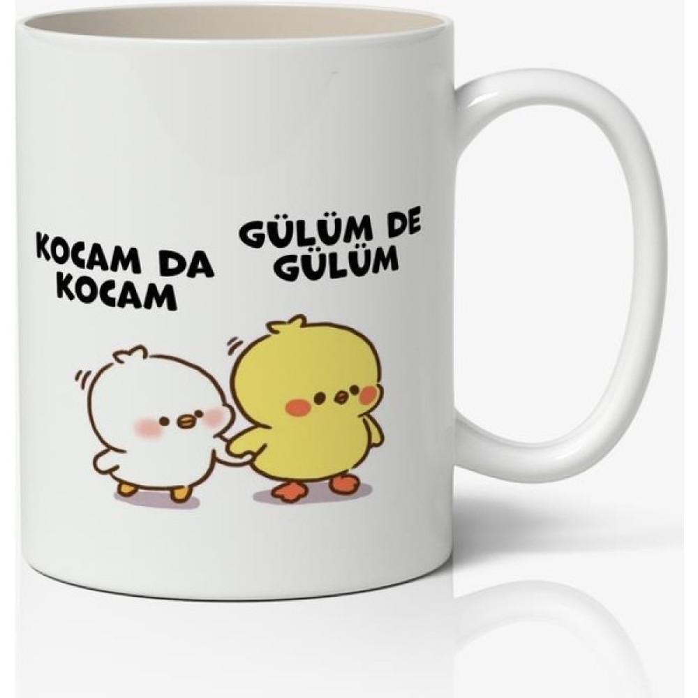 Nostaljik Lezzetler Kocam Da Kocam, Gülüm De Gülüm Sevimli Civcivler Tasarımlı Kupa Bardak Baskılı Kahve Kupa Bardak Fincan / Bardak / Kahve Takımı Fiyatı
