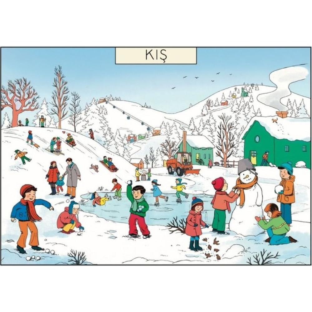 Nostaljik Mevsim Posteri - Kış - 33 x 48 - Çok Renkli Poster Fiyatı