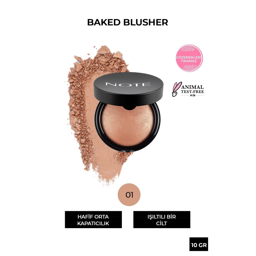NOTE Baked Allık 01 Pleasure Işıltılı Highlighter Allık Fiyatı