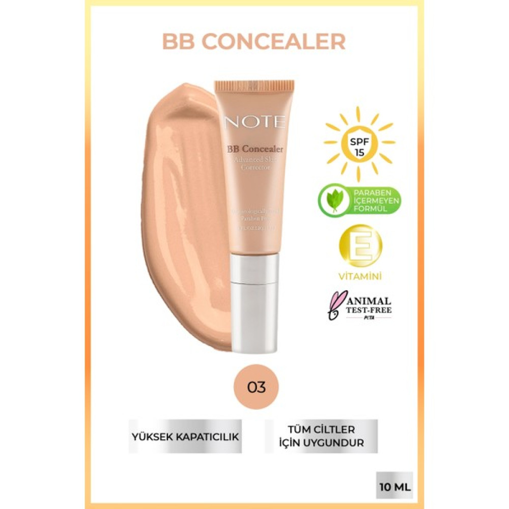 Note BB Concealer SPF 15 Göz Altı Kapatıcısı 03 - 03 Orta Koyu Concealer Fiyatı
