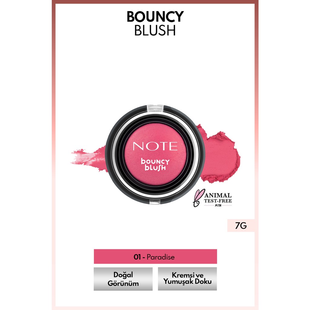Note Bouncy Blush Yumuşak Kremsi Allık - 01 Paradise Allık Fiyatı