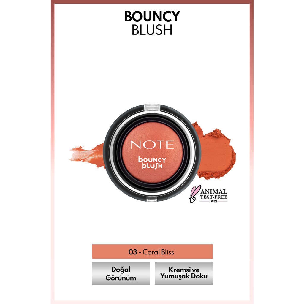 Note Bouncy Blush Yumuşak Kremsi Allık - 03 Coral Bliss Allık Fiyatı