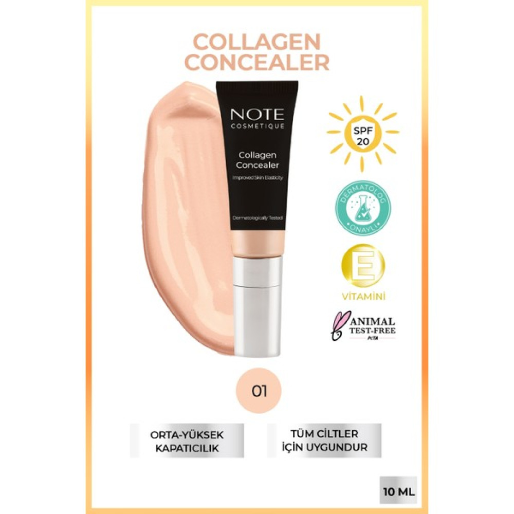 Note Collagen Concealer Kolajen İçerikli SPF 20 Göz Altı Kapatıcısı 01 - Acık Concealer Fiyatı