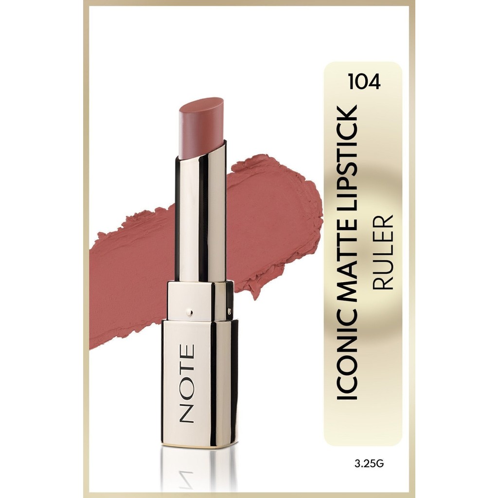 Note Cosmetics Iconic Matte Lipstick 104 Ruler Pembe Kalıcı Mat Ruj 3.25g A Vitamini İçeren Özellikler Rujlar & Dudak Parlatıcıları Fiyatı