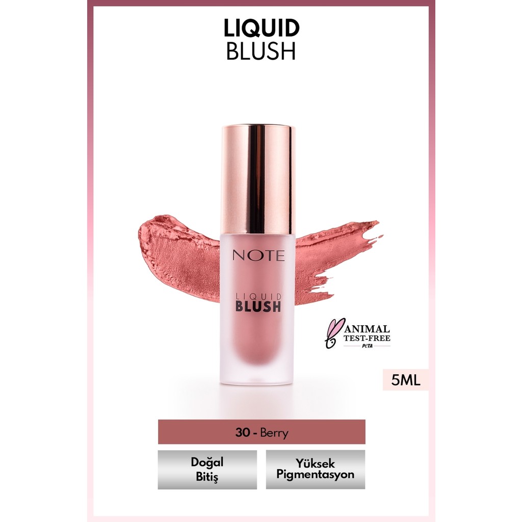 Note Cosmetics Likit Allık 30 Berry - Pembe Renk, Kolay Uygulama ve Doğal Bitiriş Allık Fiyatı