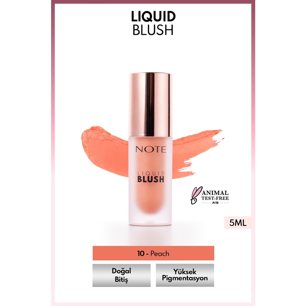 Note Cosmetics Liquid Blush Nemlendirici Etkili Likit Allık - 10 Peach (Işıltılı) Allık Fiyatı