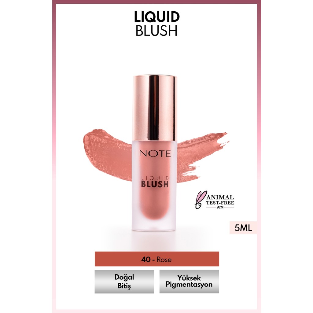Note Cosmetics Liquid Blush Nemlendirici Etkili Likit Allık - 40 Rose Allık Fiyatı