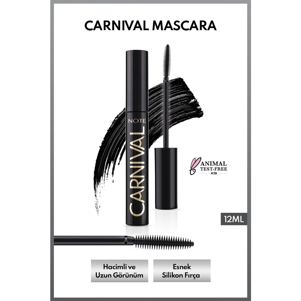 Note Cosmetics Note Carnival Yoğun Hacim ve Uzatma Etkili Maskara - Siyah Rimeller / Maskaralar Fiyatı