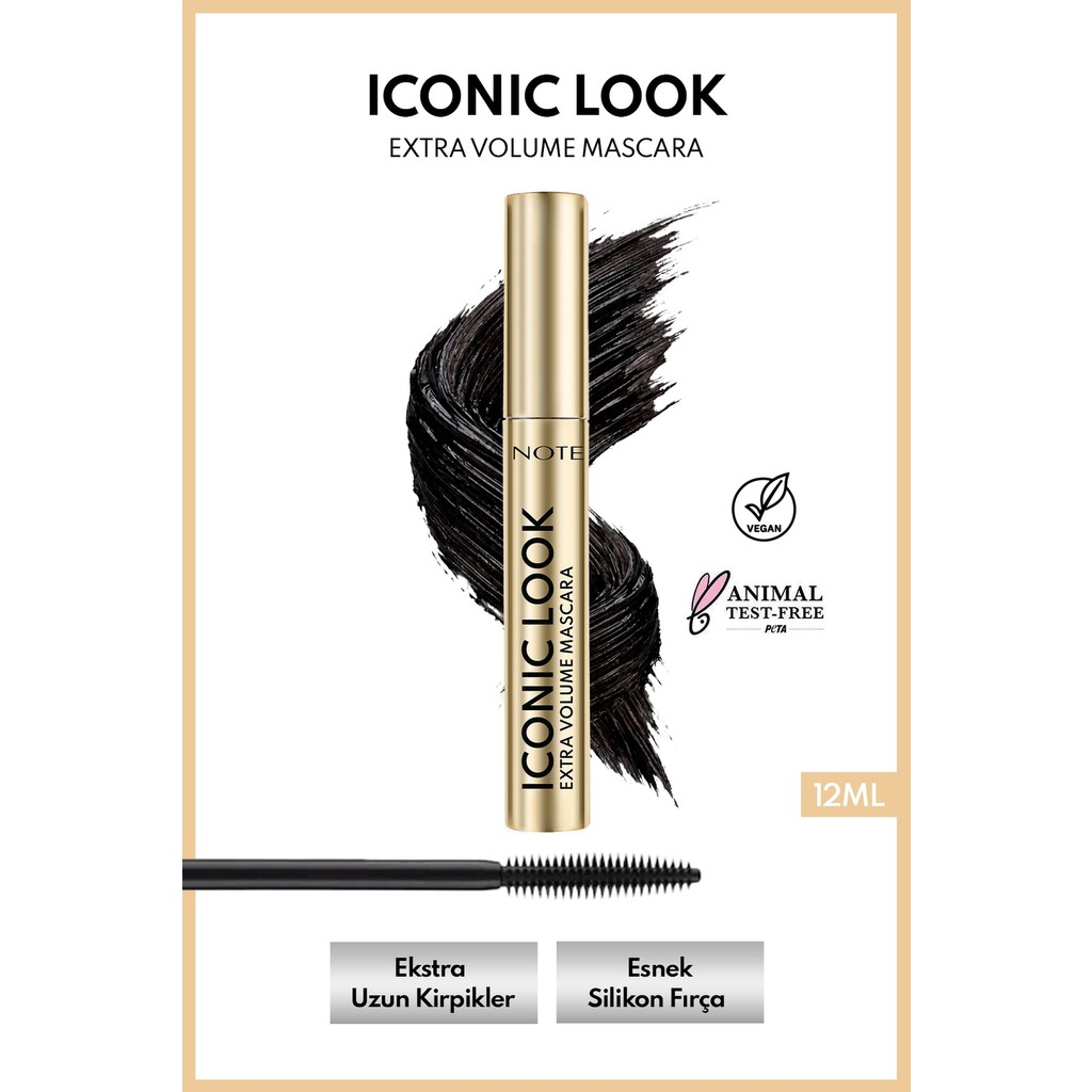 Note Cosmetics Note Iconic Look Mascara Yoğun Hacim Etkili Maskara - Siyah Rimeller / Maskaralar Fiyatı