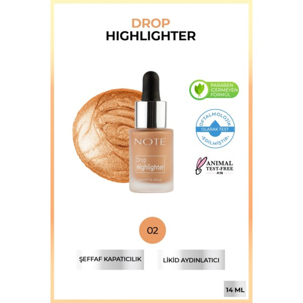 Note Drop Highlighter Likit Aydınlatıcı 02 Charming Desert - 002 Aydınlatıcı Fiyatı