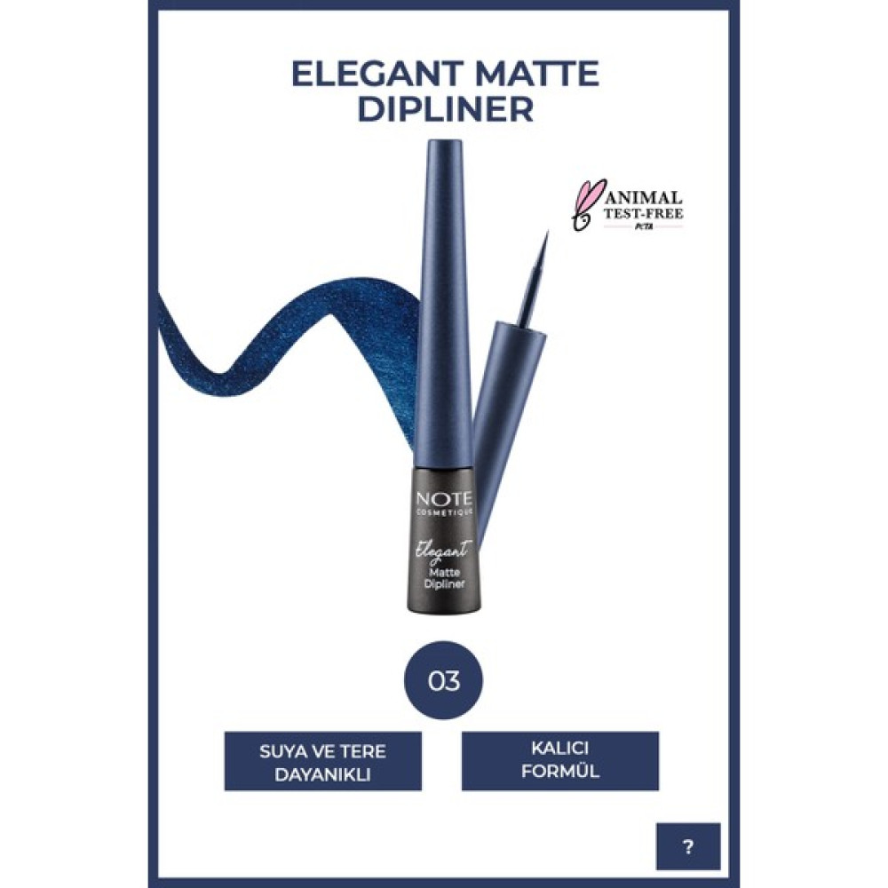 Note Elegant Matte Dipliner Waterproof Mavi 03 Eyeliner Fiyatı