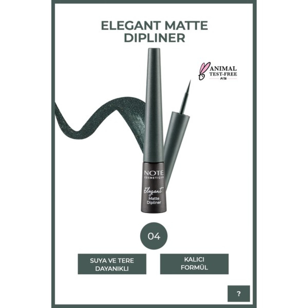 Note Elegant Matte Dipliner Waterproof Yeşil 04 - 4 Eyeliner Fiyatı
