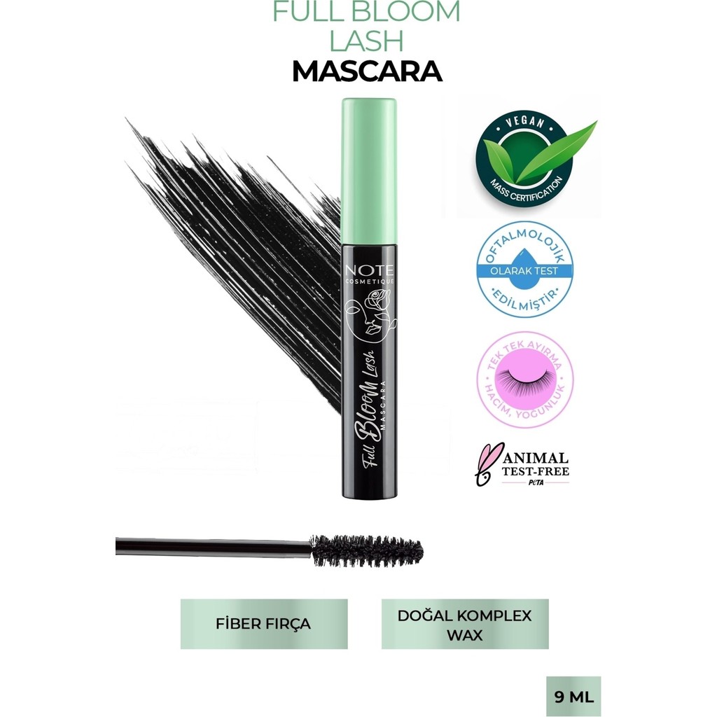 NOTE Full Bloom Lash Tek Tek Ayırma Ve Hacim Etkili Maskara - Siyah" Rimeller / Maskaralar Fiyatı
