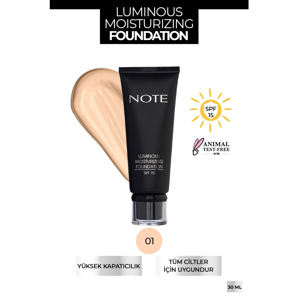 NOTE Luminous Moisturizing 01 Fondöten Beige Fondötenler Fiyatı