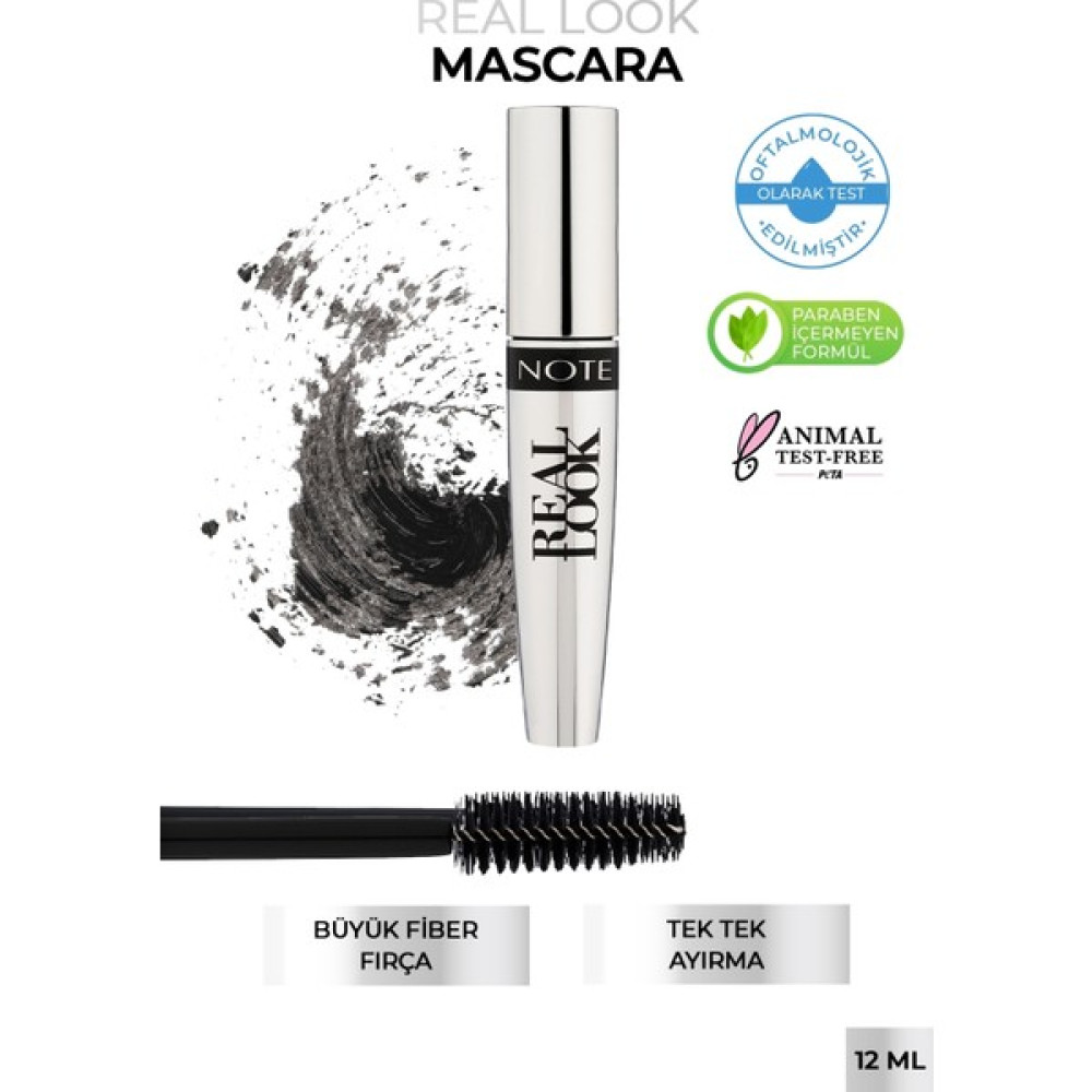 Note Real Look Maskara Uzunluk ve Belirginlik Etkili - Siyah Rimeller / Maskaralar Fiyatı