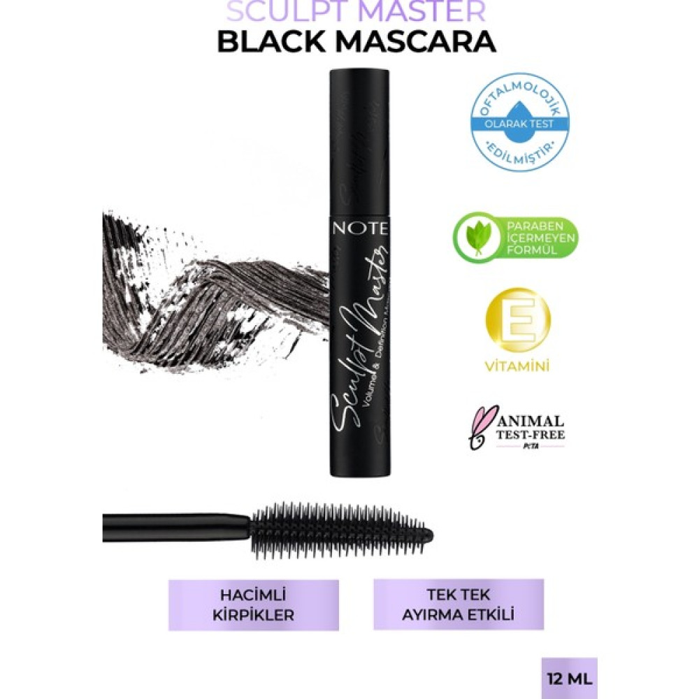 Note Sculpt Master Maskara Extra Black Tek Tek Ayırma Etkili - Siyah Rimeller / Maskaralar Fiyatı