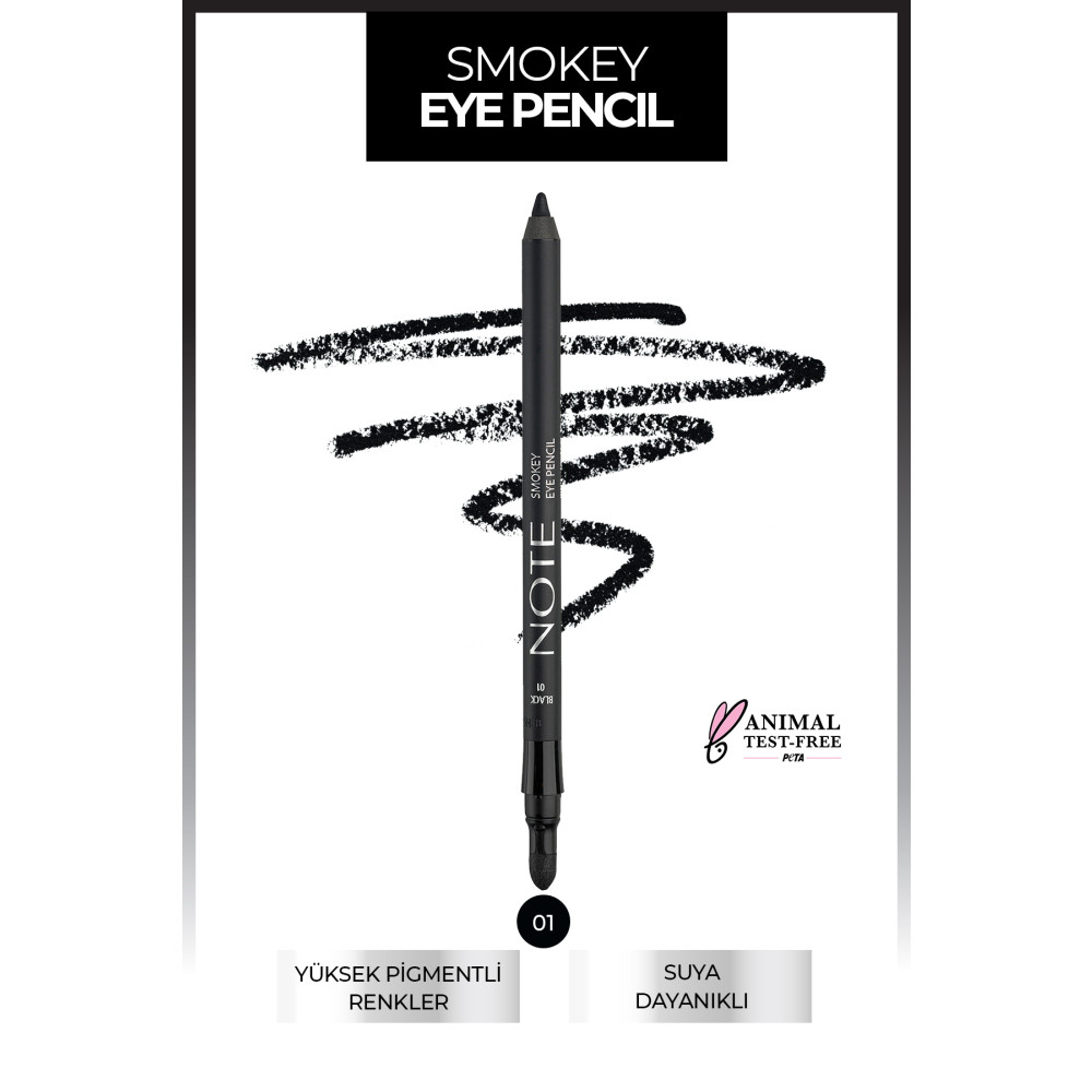 NOTE Smokey Eye Waterproof Aplikatörlü Göz Kalemi 01 Black - Siyah Göz Kalemleri Fiyatı