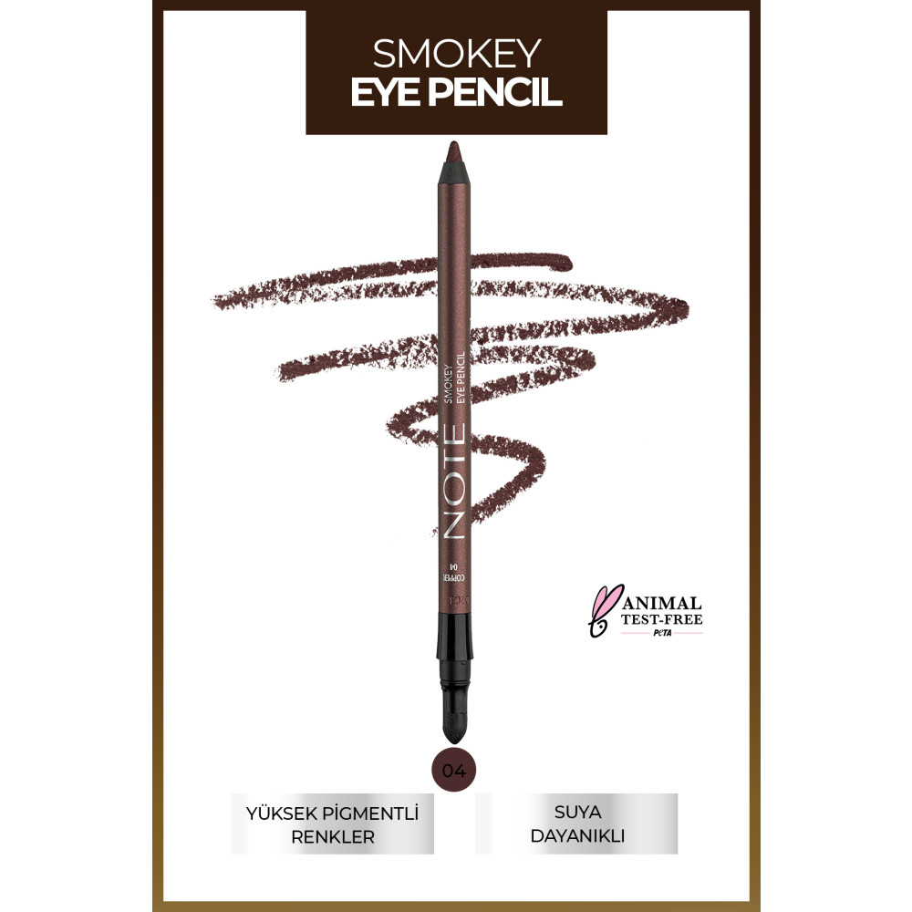 NOTE Smokey Eye Waterproof Aplikatörlü Göz Kalemi 04 Copper - Bakır Göz Kalemleri Fiyatı