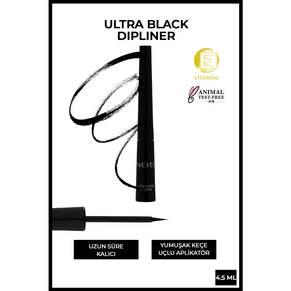 NOTE Ultra Black Dipliner Keçe Fırça Uçlu Eyeliner Fiyatı