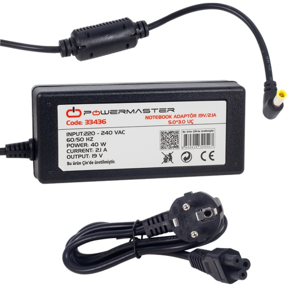 Notebook Adaptör PM-33436 Samsung 19V/2.1A 5.0*3.0 Uç Powermaster Laptop Adaptör Fiyatı