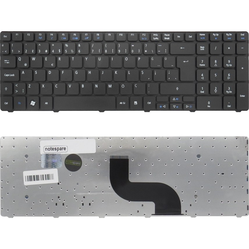 Notespare Acer Uyumlu Aspire 5750G, 5750TG, 5750Z, 5750ZG, 5810T, 5810TG, 5810TZ Klavye Tr Siyah - 001-Renkli - YOK Klavye - Mouse Fiyatı