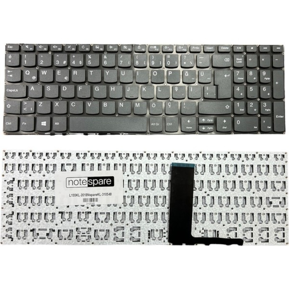 Notespare Lenovo ile Uyumlu Ideapad 81DH, 81DJ, 81DK, 81DM Klavye Füme Tr Power Tuşsuz Versiyon - Siyah - 5*10*1 Oto Boyaları Fiyatı