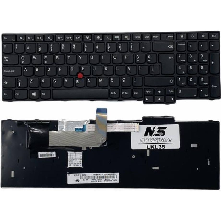Notespare Lenovo ile Uyumlu Thinkpad E550, E565, E570, E555, E550C, E575 Notebook Klavye Siyah Tr - 001-Renkli - YOK Klavye - Mouse Fiyatı