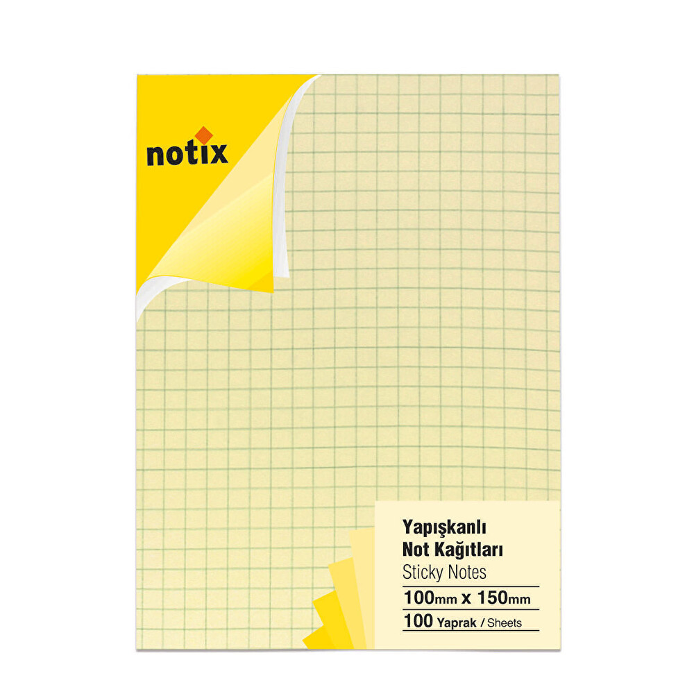 Notix Pastel Sarı Kareli 100 Yaprak 100x150 Not Defteri & Bloknot Fiyatı