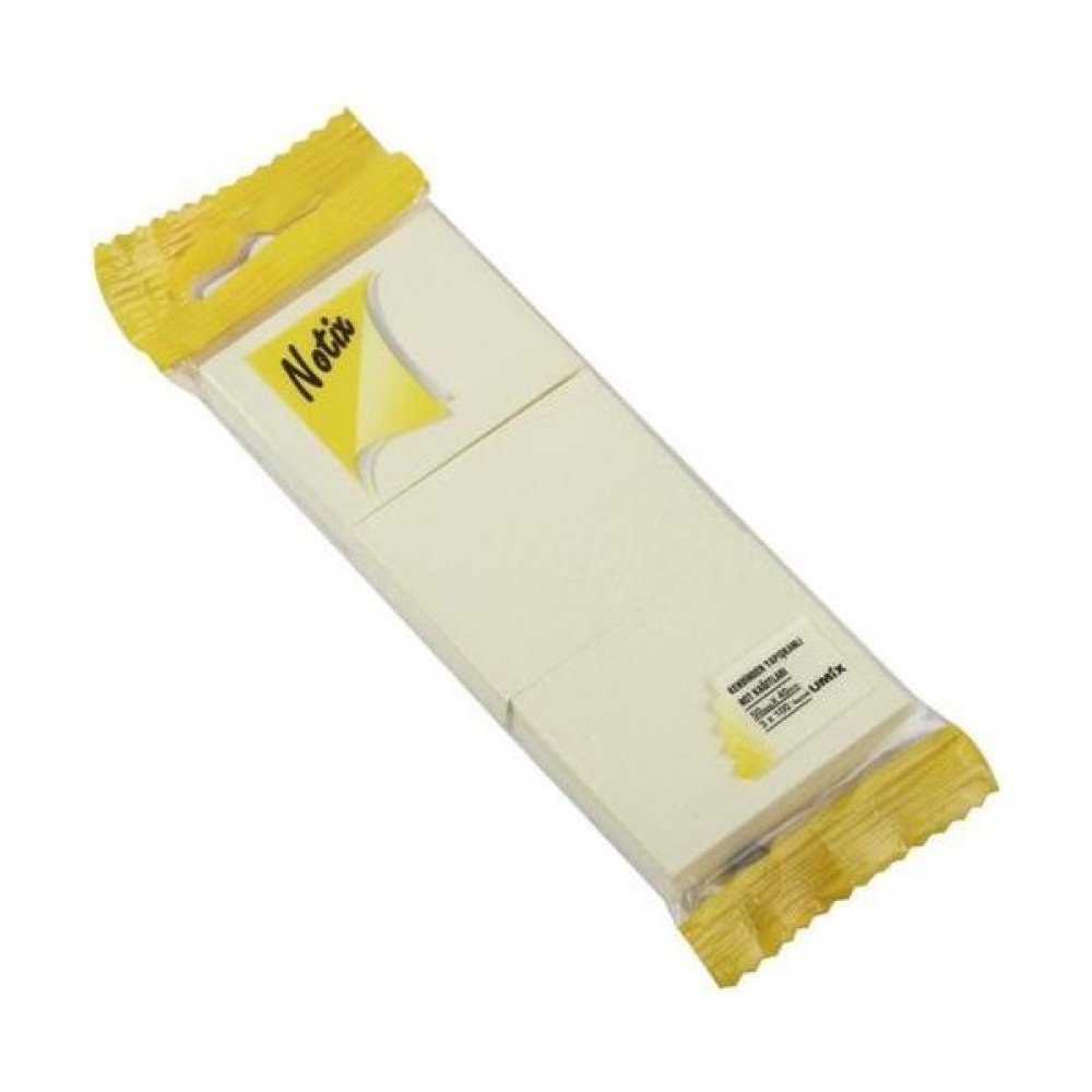 Notix Patel Sarı 3'lü 100 Yp. 50x40 mm Yapışkanlı Not Kağıdı (N-PS-504 Not Defteri & Bloknot Fiyatı