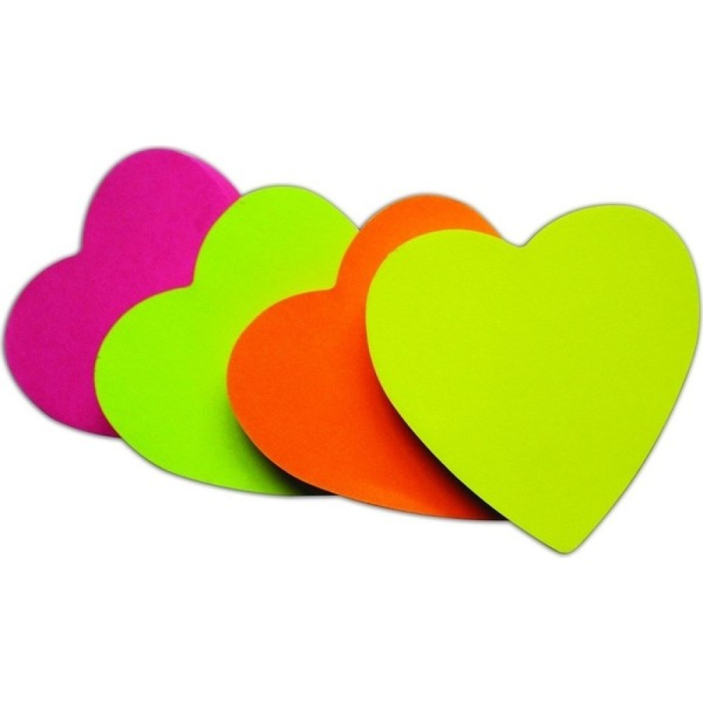 Notix Yapışkanlı Not Kağıdı Kalpli 75 mm x 75 mm 100 Yaprak - Neon Pembe Not Defteri & Bloknot Fiyatı