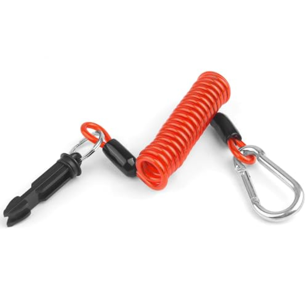 Notoke Breakaway Trailer Cable, 4Ft Trailer Brake Safety Cable Spring Towing Coiled Wire with Clip, Stainless Steel Spring Towing Coiled Wire for RV Trailer Emergency