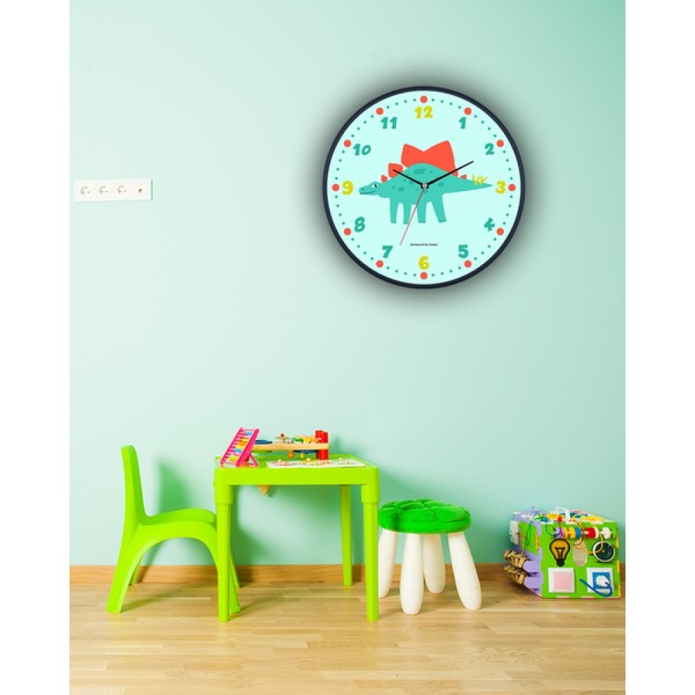 Notpa Aksesuar Dinozor Çocuk Dekoratif Ahşap Duvar Saati 33X33 - Renkli - 34 x 26 cm Dekoratif Saat Fiyatı