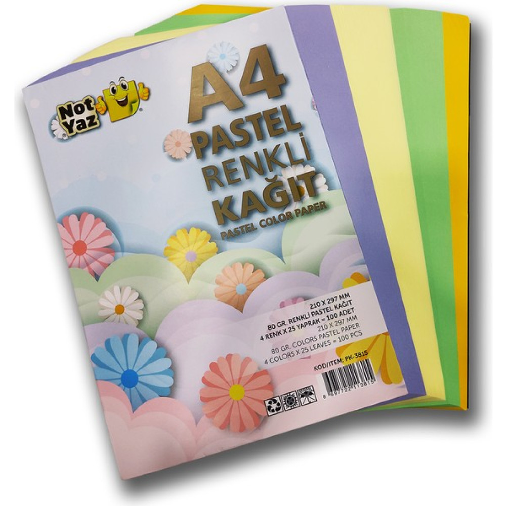 Notyaz A4 Pastel 100 Yaprak 4 Renk Fotokopi Kağıdı Fiyatı