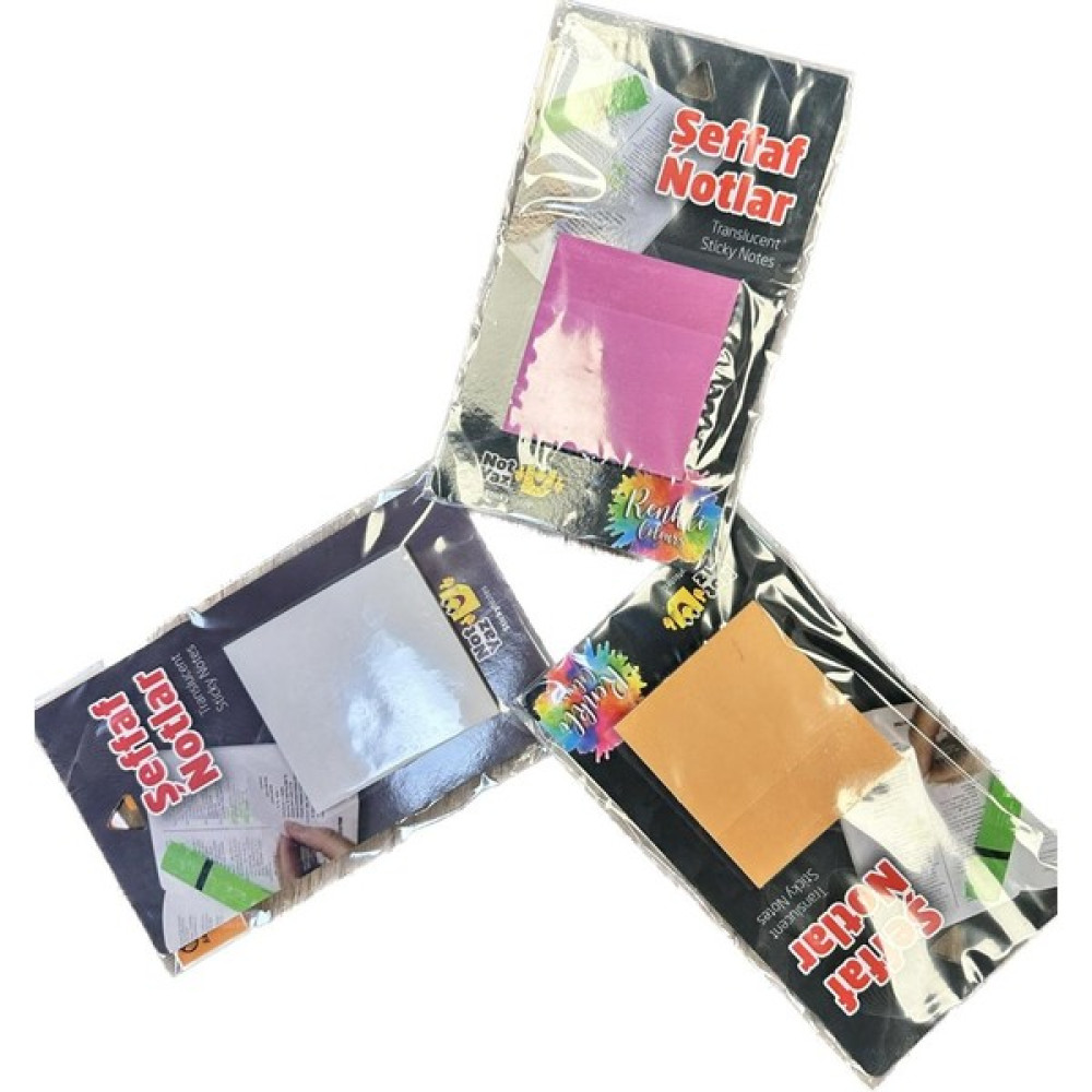 Notyaz Renkli Şeffat Post-It Yapışkan Not Kağıdı Şeffaf Post-It (3 Adet Fiyatıdır ) - Karışık-Çok Renkli - Standart Not Defteri & Bloknot Fiyatı