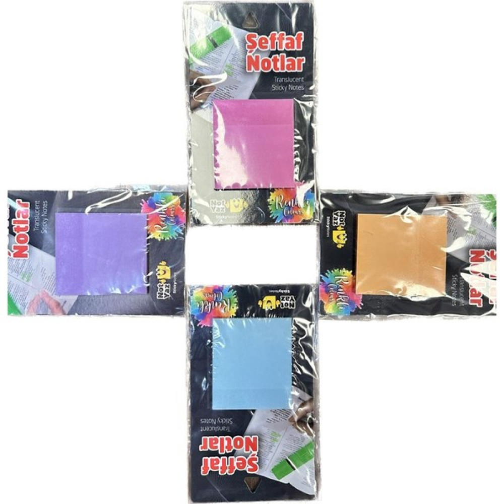 Notyaz Renkli Şeffat Post-It Yapışkan Not Kağıdı Şeffaf Post-It (4 Adet Fiyatıdır ) - Karışık-Çok Renkli - Standart Not Defteri & Bloknot Fiyatı