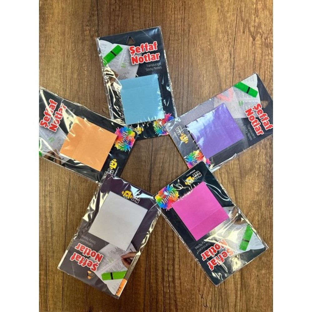 Notyaz Renkli Şeffat Post-It Yapışkan Not Kağıdı Şeffaf Post-It (5 Adet Fiyatıdır ) - Karışık-Çok Renkli - Standart Not Defteri & Bloknot Fiyatı