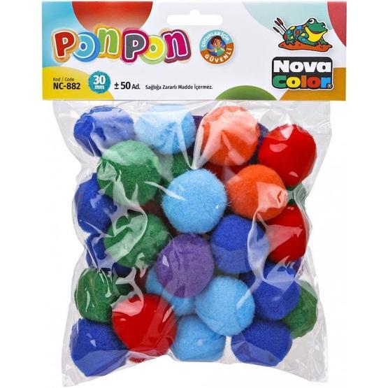 Nova Color NC-882 30 mm Karışık Renk 50'li Ponpon
