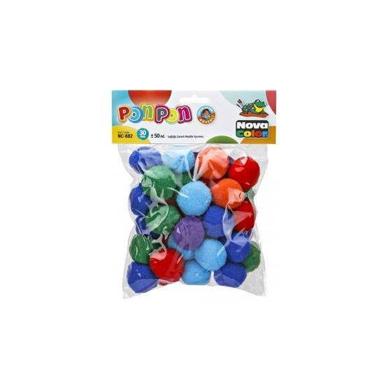 Nova Color NC-882 30 mm Karışık Renk 50'li Ponpon