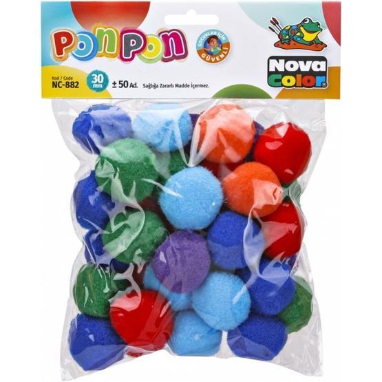 Nova Color NC-882 30 mm Karışık Renk 50'li Ponpon
