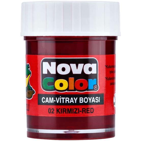 Nova Color Su Bazlı Kırmızı 12x30 ml Cam Boyası