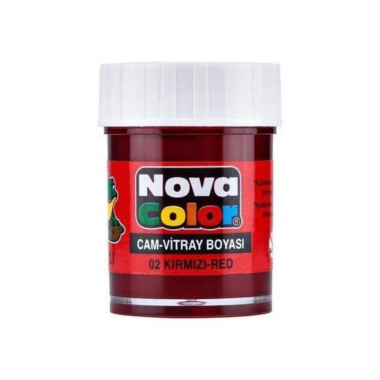 Nova Color Su Bazlı Kırmızı 12x30 ml Cam Boyası