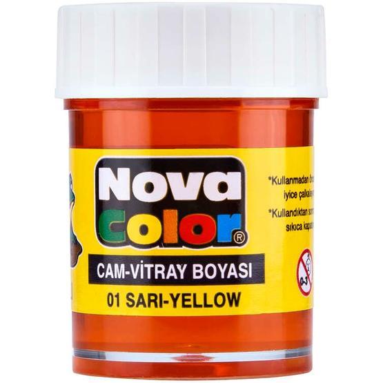 Nova Color Su Bazlı Sarı 12x30 ml Cam Boyası
