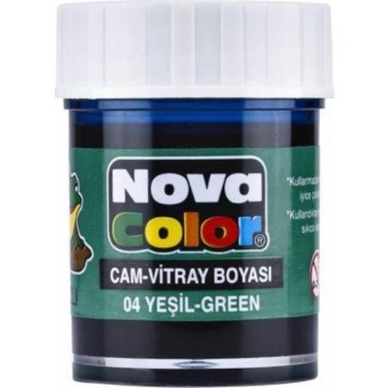 Nova Color Yeşil Su Bazlı 12x30 ml Cam Boyası