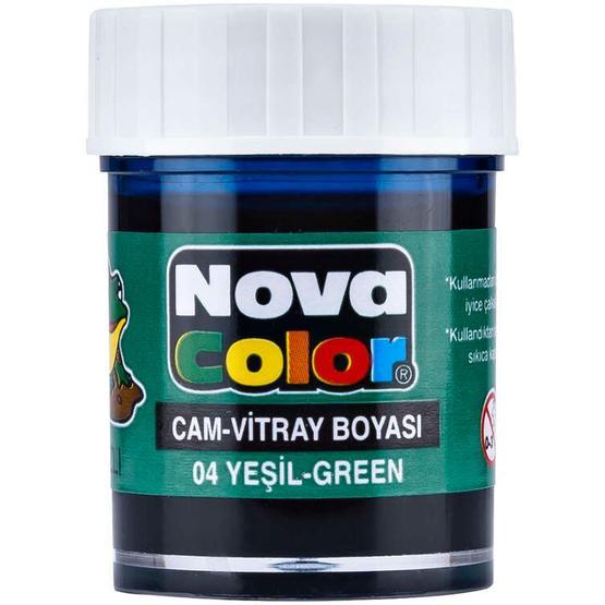 Nova Color Yeşil Su Bazlı 12x30 ml Cam Boyası