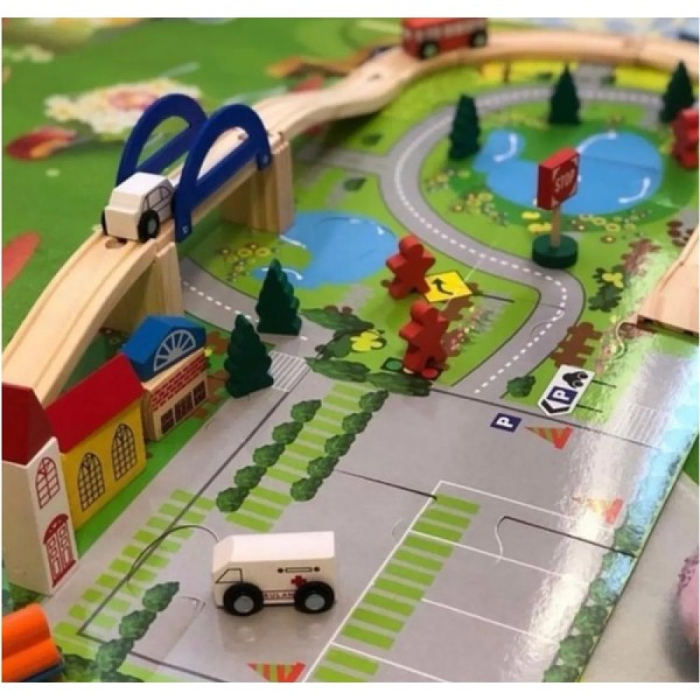 Nova Kids Ahşap Araba Yolu Seti 40 Parça Araba Yolu Oyuncak Çocuklar Için Yapboz Bebek Oyuncakları Fiyatı