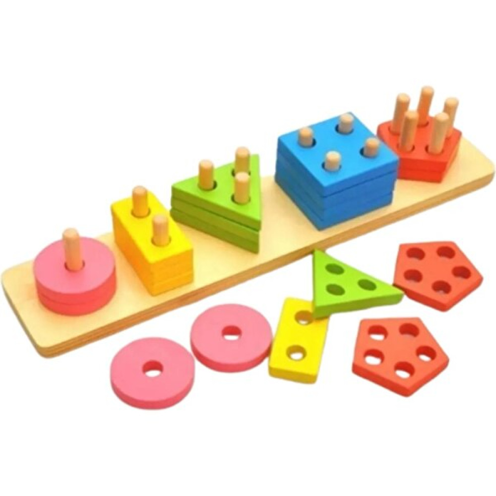 Nova Kids Çocuklar Için Eğitici Ahşap 5'li Geometrik Şekil Yerleştirme Puzzle Oyunu Bebek Oyuncakları Fiyatı