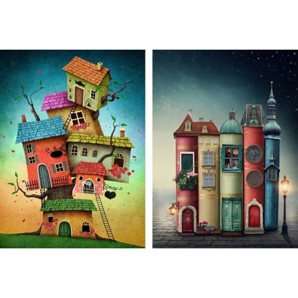 Nova Puzzle Nova 2X1000 Parça Fantastik Evler ve Kitap Sokağı Puzzle Seti Puzzle & Aksesuarları Fiyatı