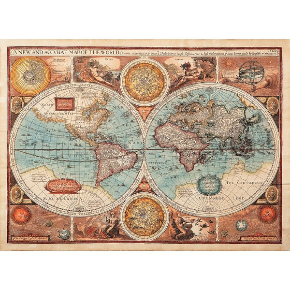 Nova Puzzle Puzzle 1000 Parça 1626 Eski Dünya Haritası - Andrey Burmakin Puzzle & Aksesuarları Fiyatı